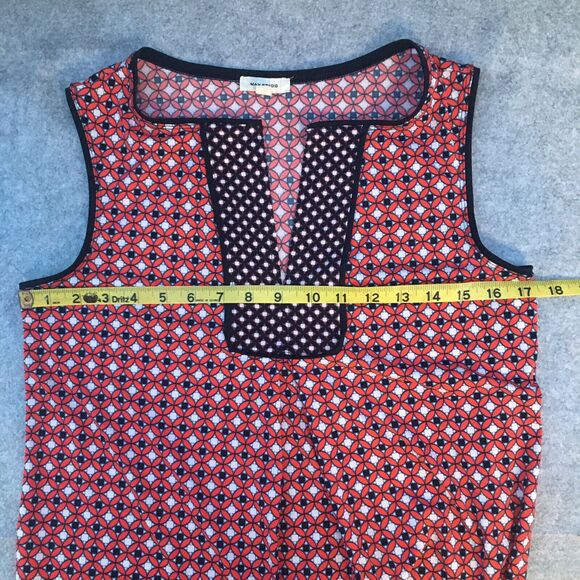 Max Studio Dress Summer Sleeveless Shift, Women's Size S Red Navy Split Neckline - Picture 6 of 10